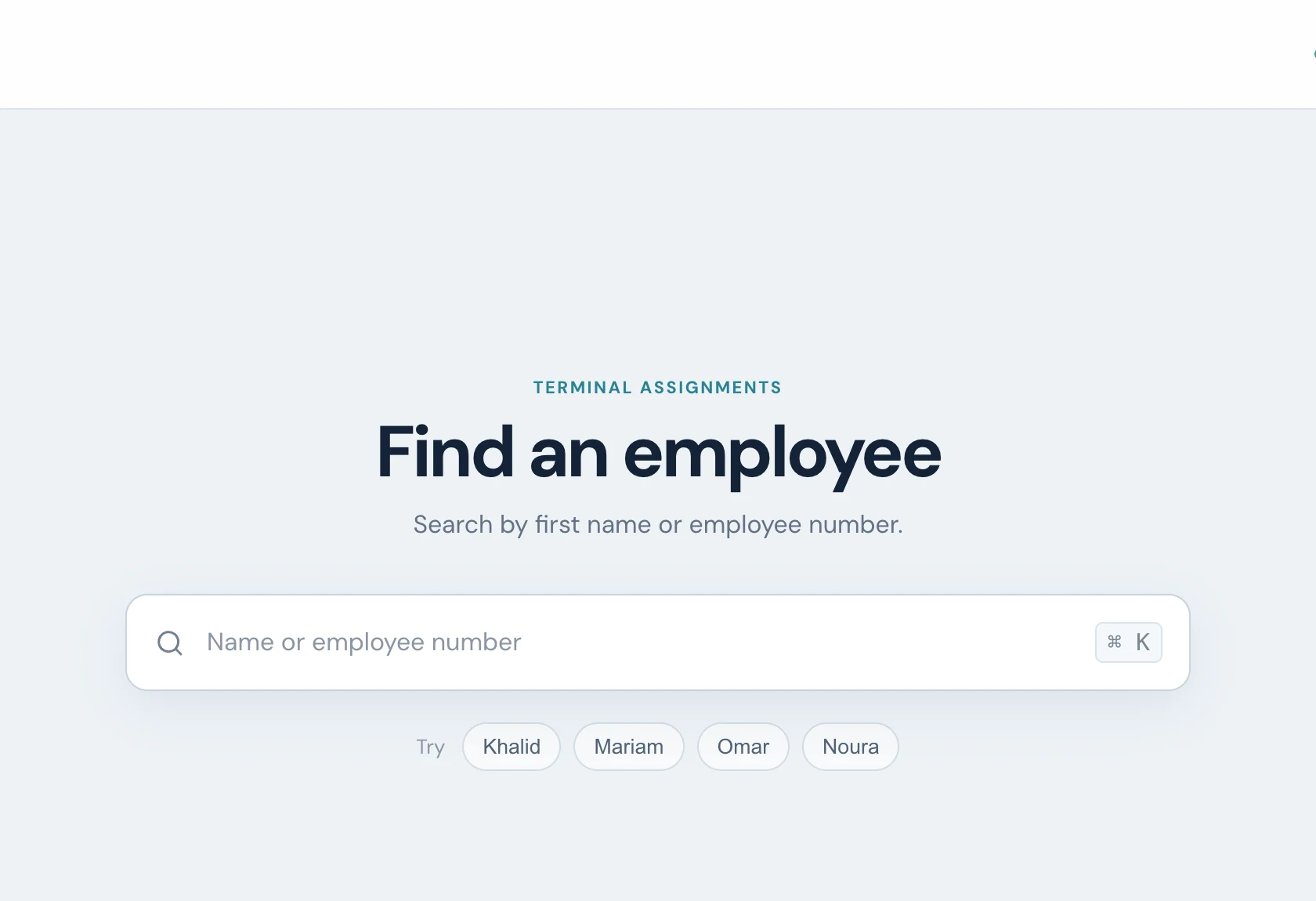Gatehouse employee search with suggested employees